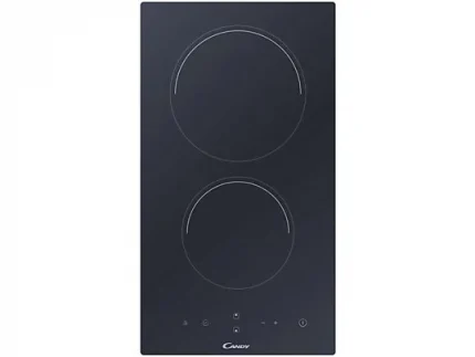 Candy Dominó CID30G3 – Placa de Inducción 2 Zonas, Zona Grande 18 cm, Float Glass, 28,8 cm, Negra