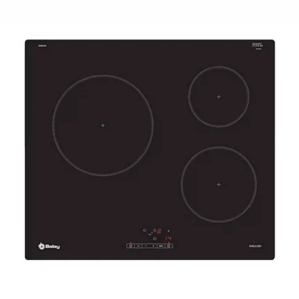 Balay 3EB864EN – Placa de Inducción 60 cm, 3 Zonas, 4600 W, Cristal Negro